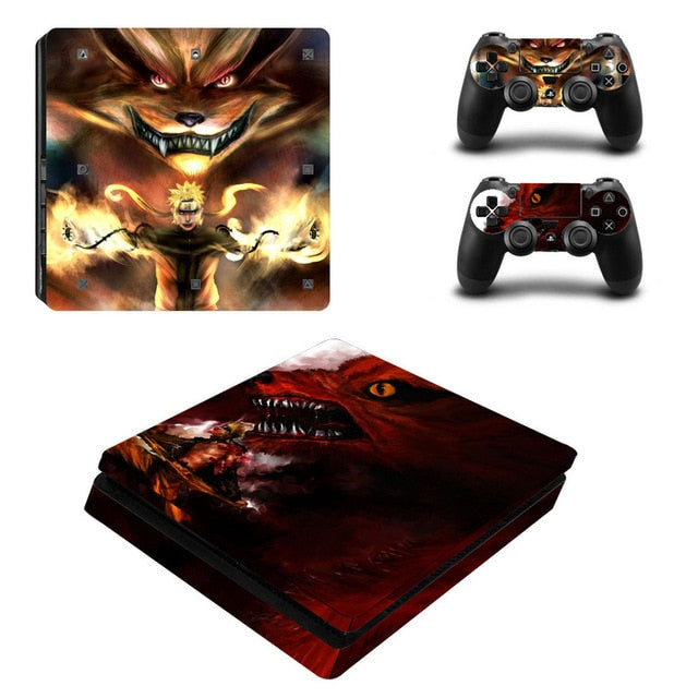 Sticker PS4 Slim "Naruto Kuruma" Naruto Autocollant Playstation Console &amp; Manette