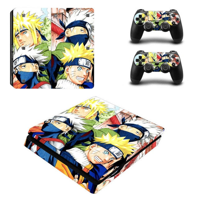 Sticker PS4 Slim "Naruto et Kakashi" Naruto Autocollant Playstation Console &amp; Manette