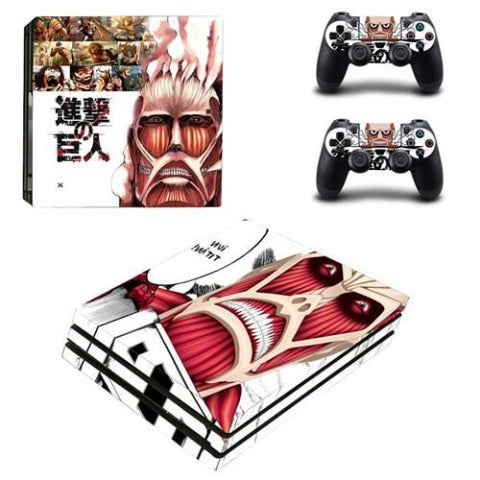 Sticker PS4 Pro "Titan Colossal" Attaque des Titans Autocollant Playstation Console & Manette