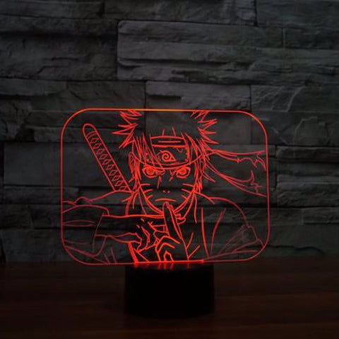 Lampada a LED Naruto Neon 3D per decorazioni Manga da comodino o da ufficio