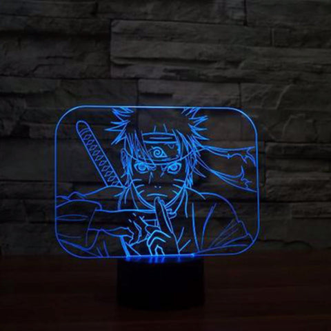 Lampada a LED Naruto Neon 3D per decorazioni Manga da comodino o da ufficio