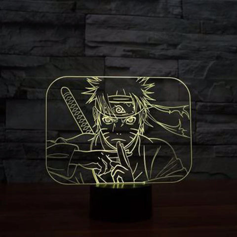Lampada a LED Naruto Neon 3D per decorazioni Manga da comodino o da ufficio