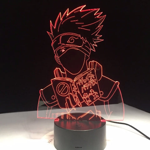 Lampada al neon Kakashi a LED per la decorazione del comodino o dell'ufficio Manga Naruto