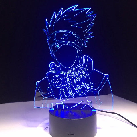 Lampada al neon Kakashi a LED per la decorazione del comodino o dell'ufficio Manga Naruto