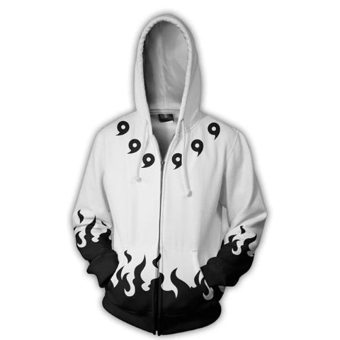 Sweat Naruto Chakra Kyubi Blanc