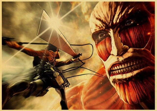 Poster Eren vs Titan Colossal