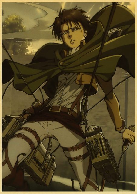 Affiche Levi Ackerman Attaque des Titans