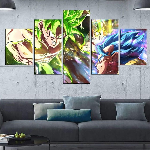 Tableau Gogeta vs Broly Dragon Ball Cadre Toile