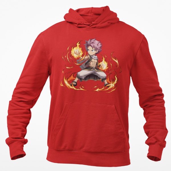 Sweat Natsu Flamme Manga Fairy Tail  rouge