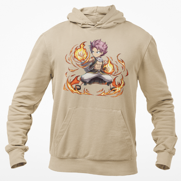 Sweat Natsu Flamme Manga Fairy Tail  beige