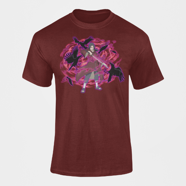 T-Shirt Itachi Uchiwa Adulte bordeaux