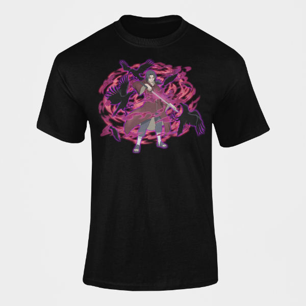 T-Shirt Itachi Uchiwa Adulte noir