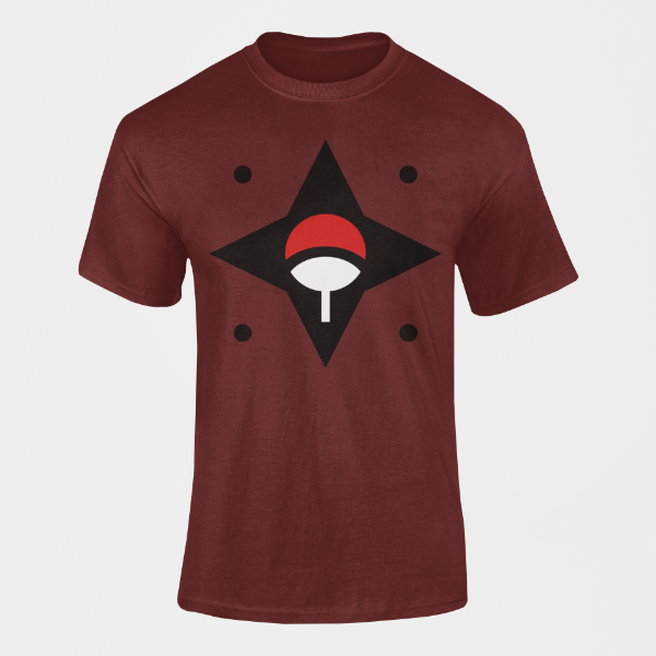T-shirt Uchiha Adulte Homme bordeaux