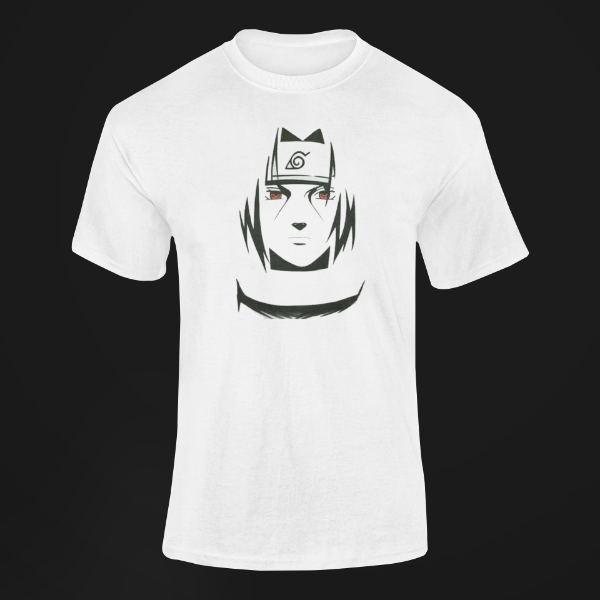 T-shirt visage itachi blanc